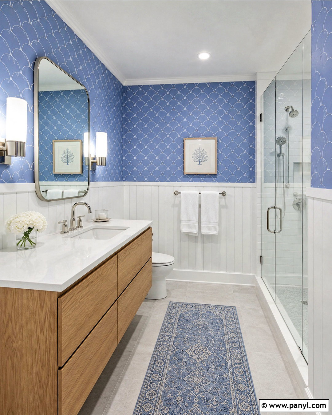 Periwinkle Scallop Wallpaper Bathroom - 20 periwinkle wallpaper ideas
