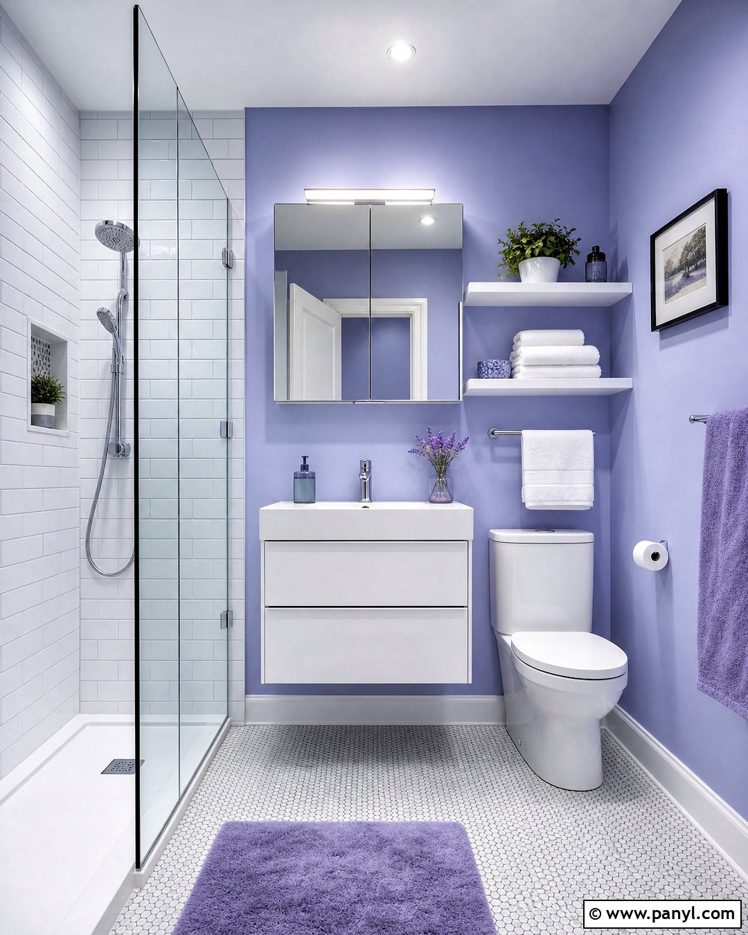 Periwinkle Small Bathroom - 20 purple bathroom ideas