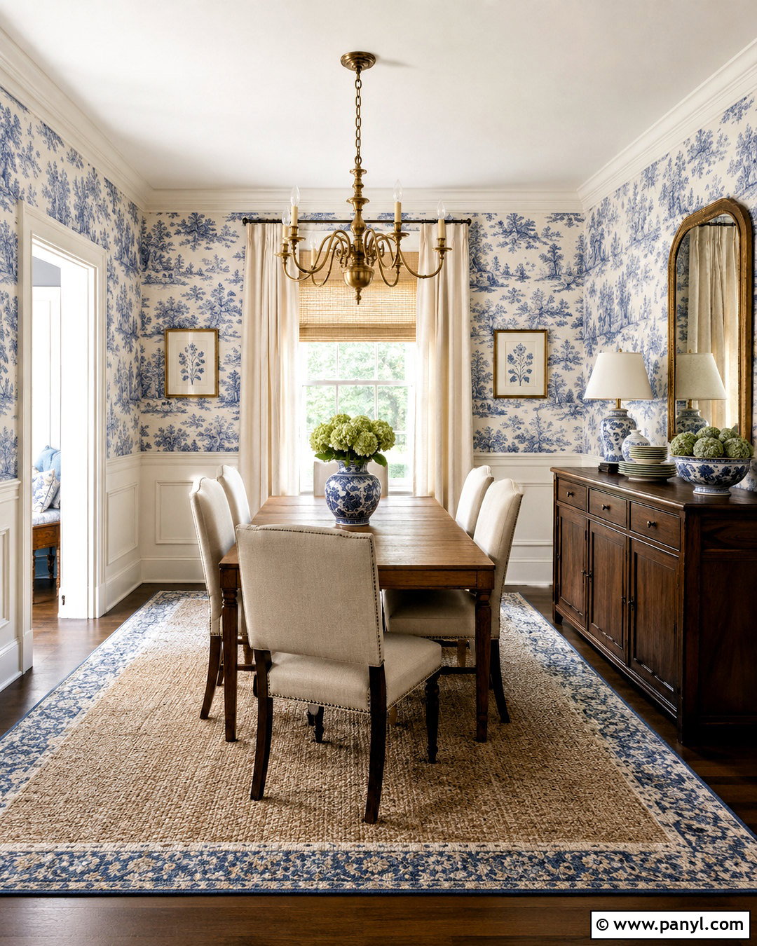 Periwinkle Toile Wallpaper Dining Room - 20 periwinkle wallpaper ideas