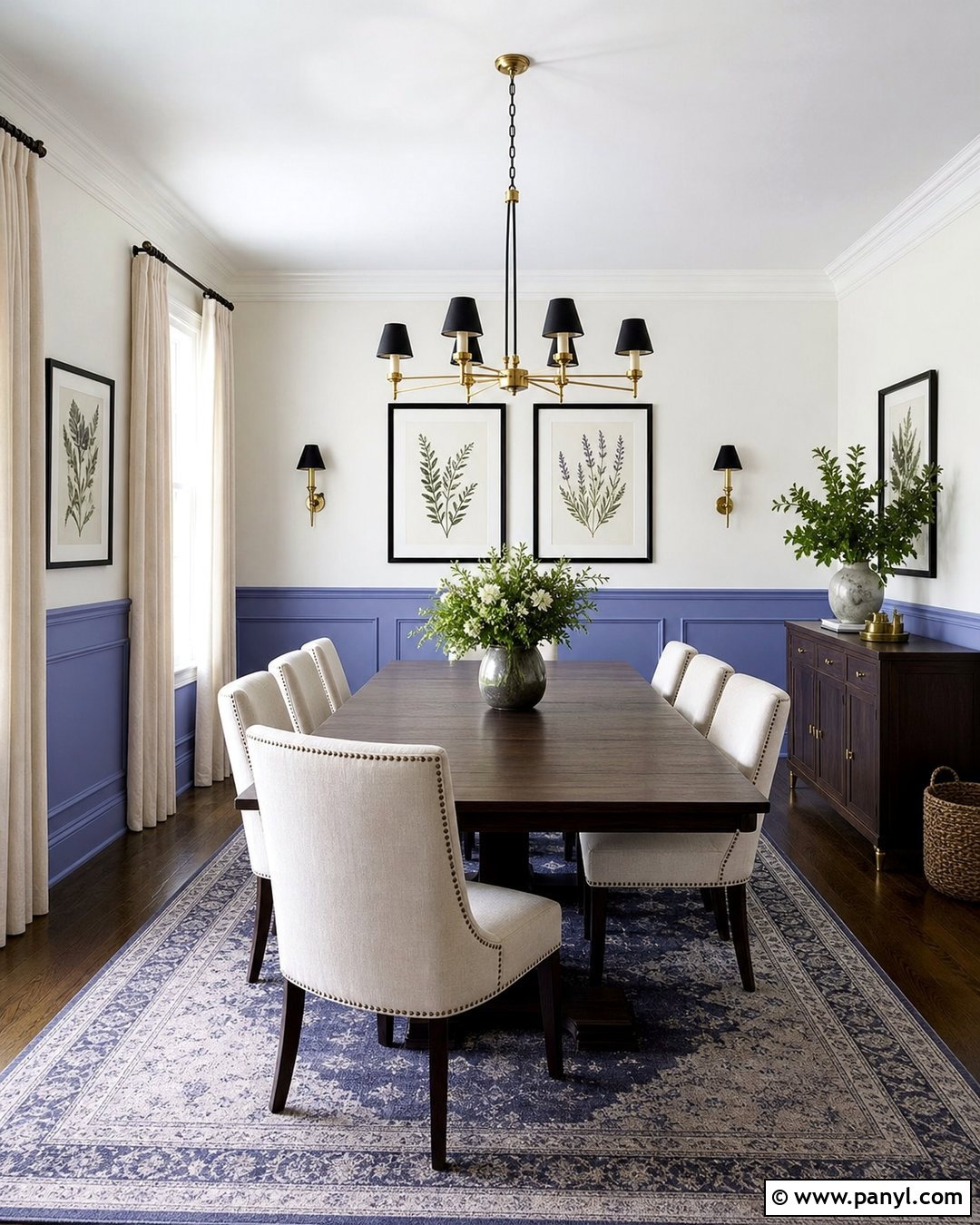 Periwinkle Wainscoting Dining Room - 25 Periwinkle Wall Color Ideas