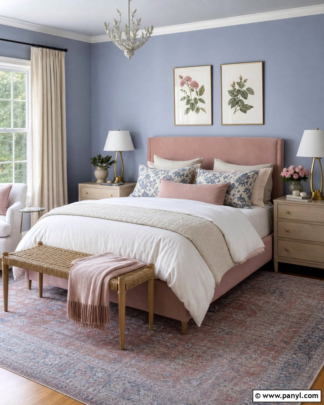 Periwinkle Walls With Blush Pink - 35 periwinkle walls