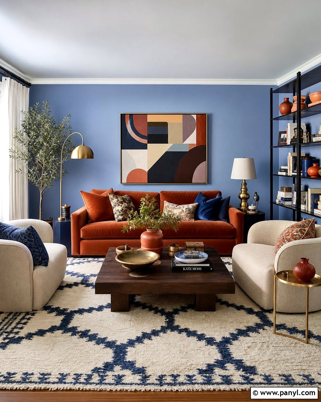 Periwinkle Walls With Burnt Orange - 35 periwinkle walls
