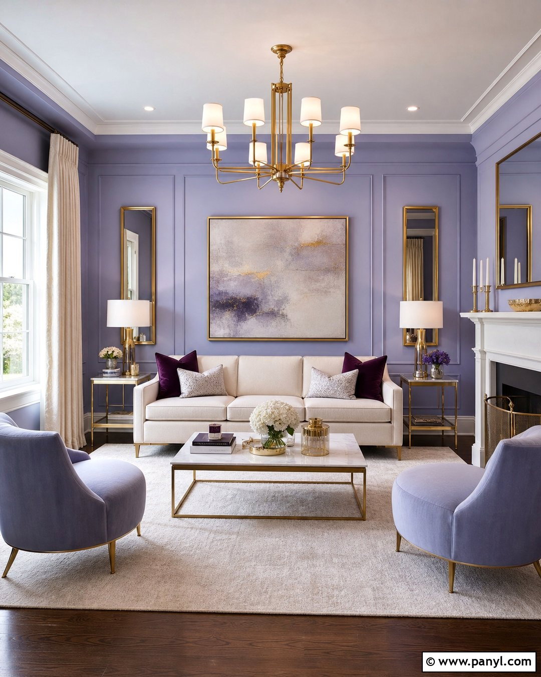 Periwinkle Walls With Gold Accents - 35 periwinkle walls