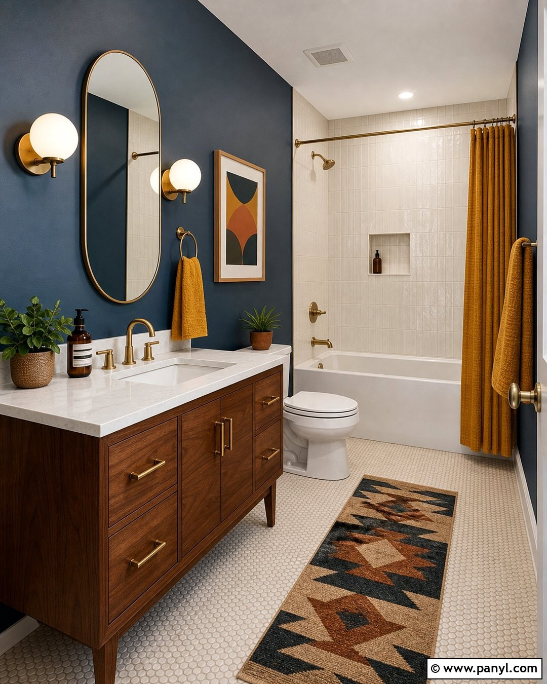 Petrol Blue Bathroom Walls - 25 Dark Bathroom Wall Color Ideas