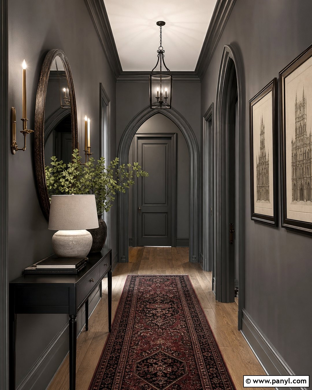 Pewter Gray Gothic Hallway - 20 Gothic Paint Colors Dark Walls