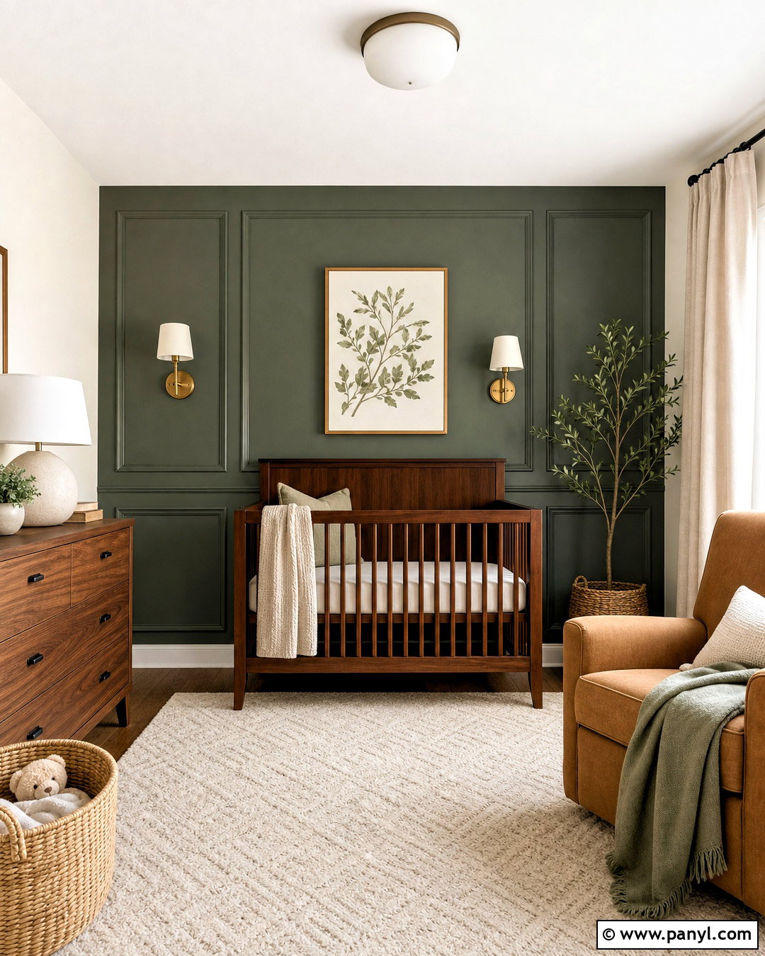 Pewter Green Accent Wall Nursery - 20 sherwin williams green nursery ideas