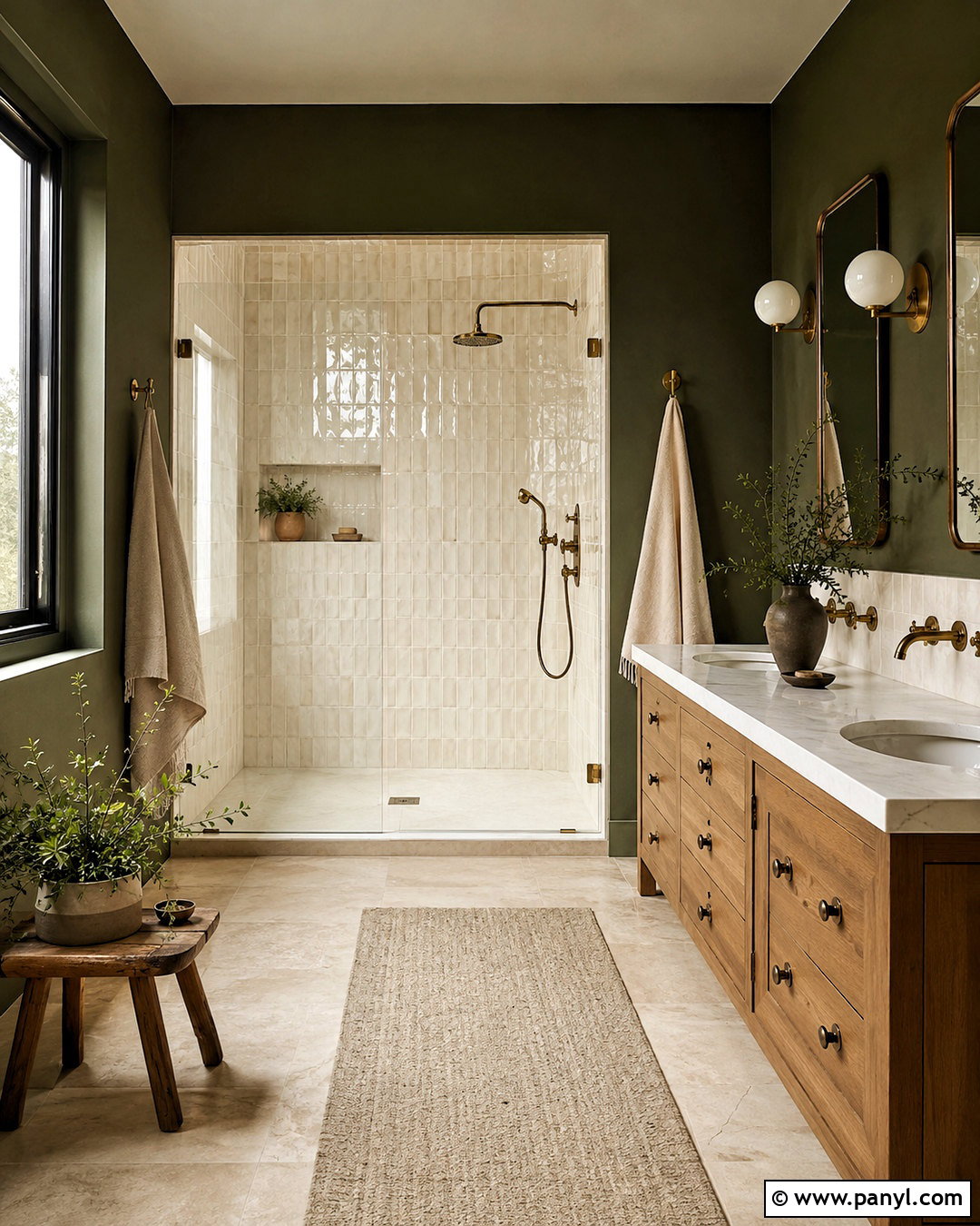 Pewter Green Bathroom With Zellige Tile - 20 pewter green bathroom ideas