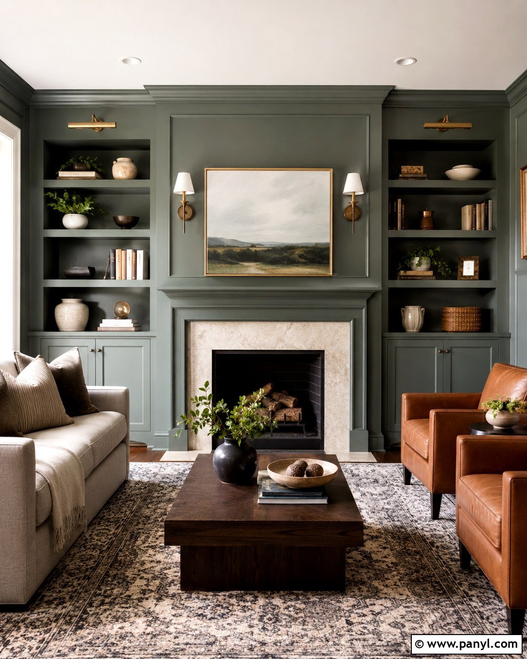 Pewter Green Fireplace Wall - 20 Green Fireplace Wall Paint Colors
