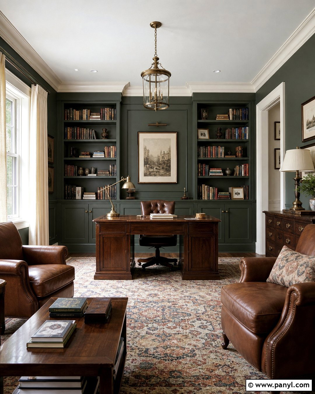 Pewter Green Walls With Greek Villa Trim - 25 Sherwin Williams Wall And Trim Combo Ideas