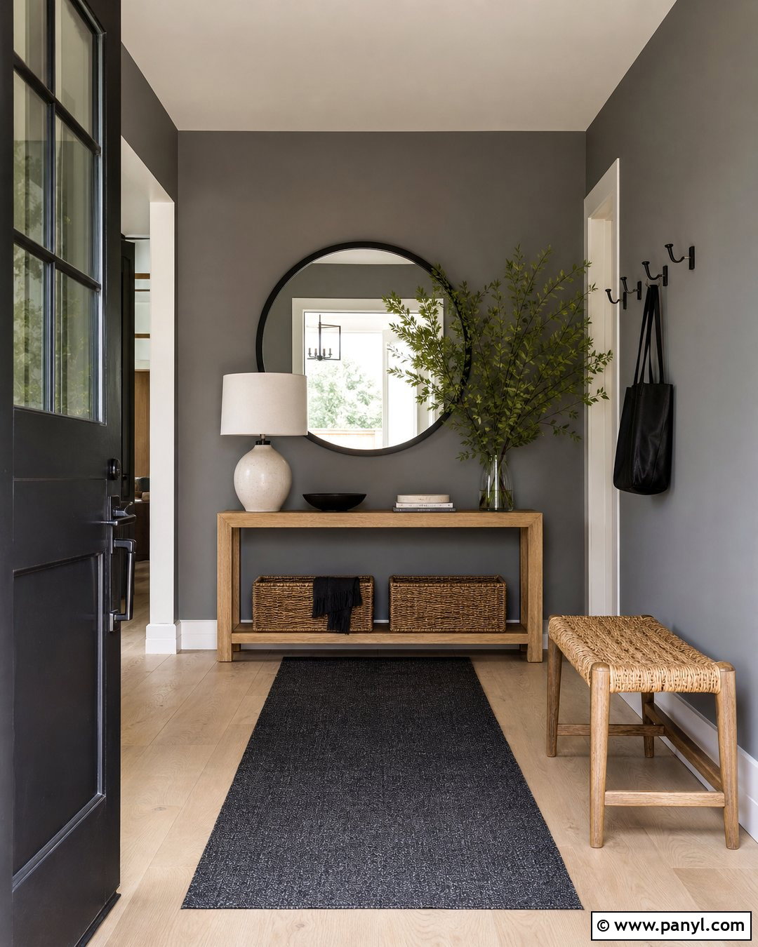 Pewter Metallic Entryway Wall - 35 metallic paint walls