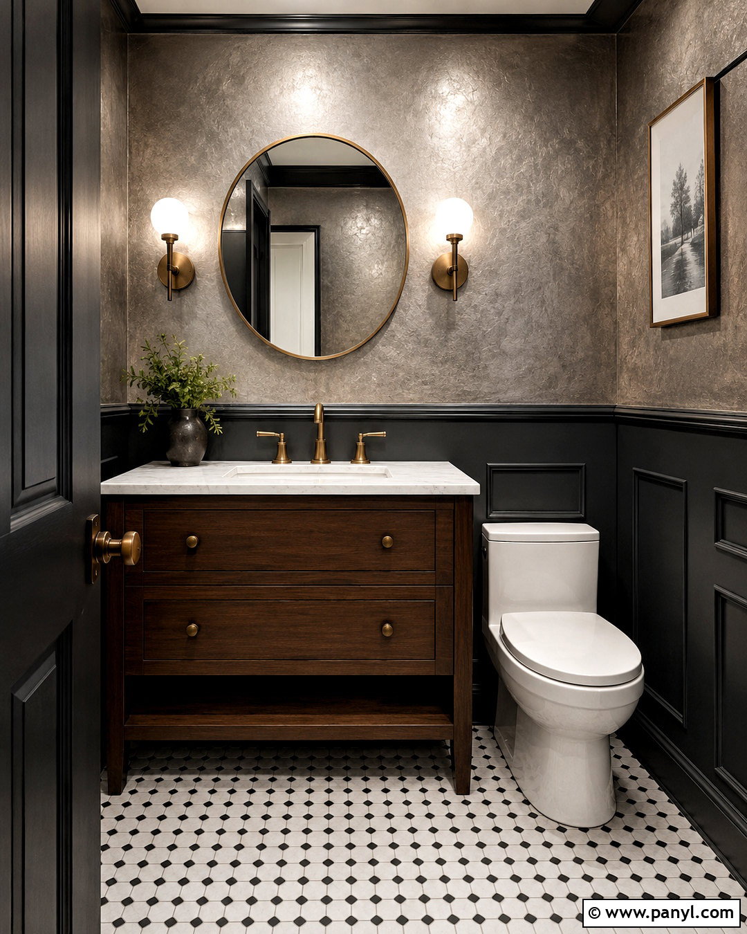 Pewter Metallic Paint Powder Room - 20 metallic paint colors