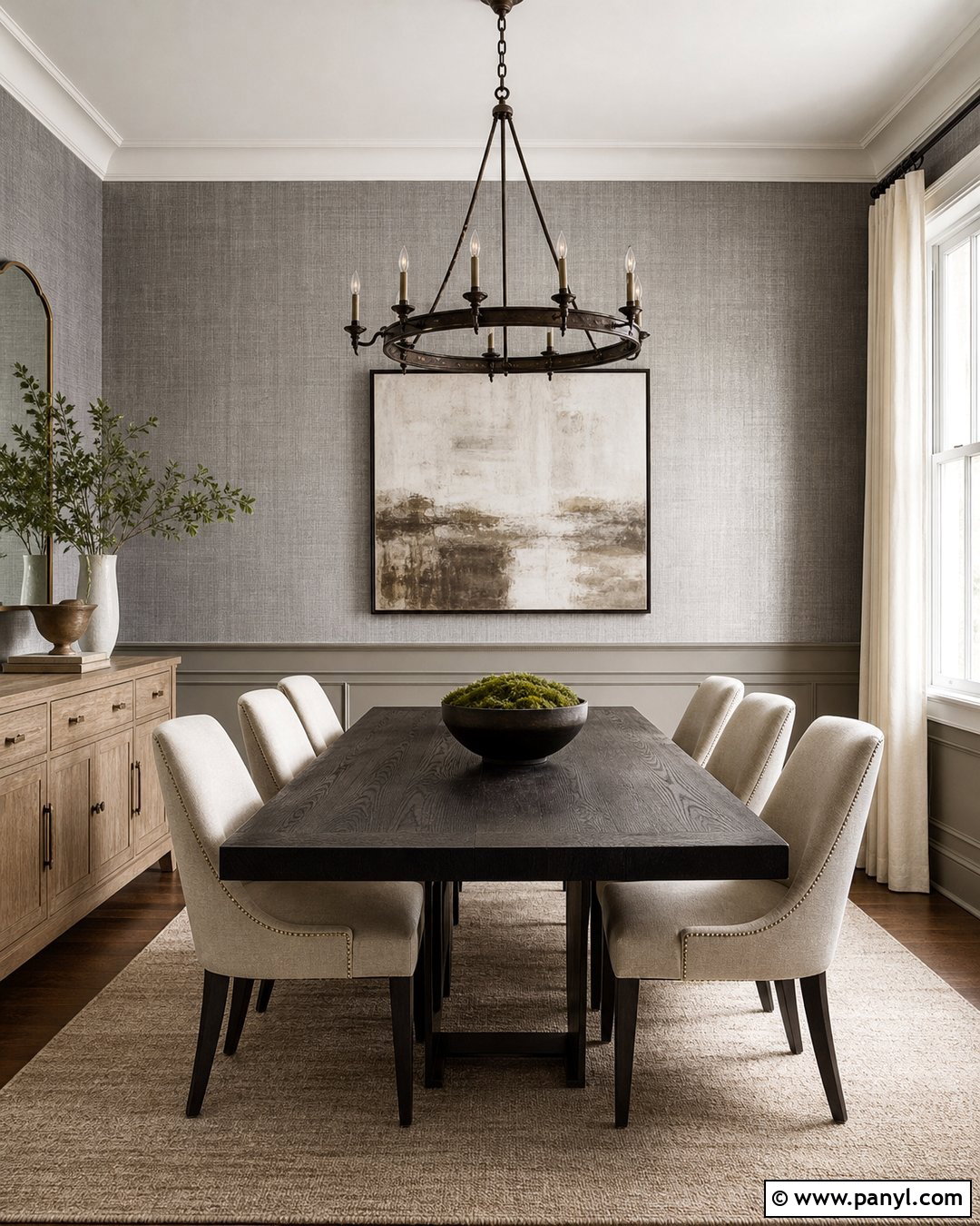 Pewter Metallic Wallpaper Dining Room - 30 neutral colors wallpaper ideas