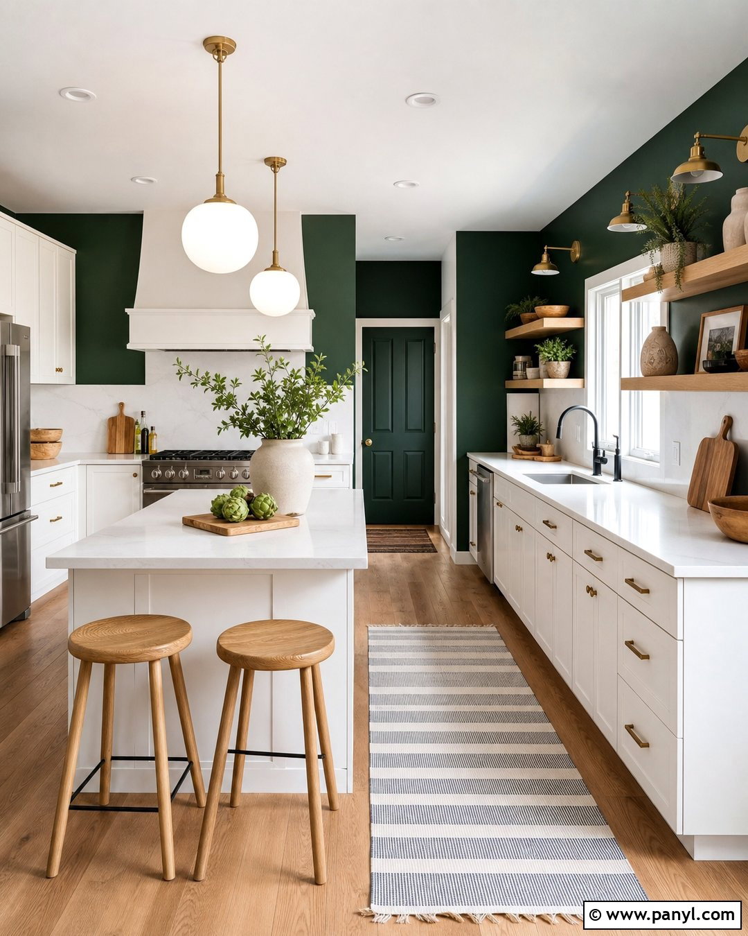 Phthalo Green Kitchen Walls With White Cabinets - 20 Phthalo Green Walls