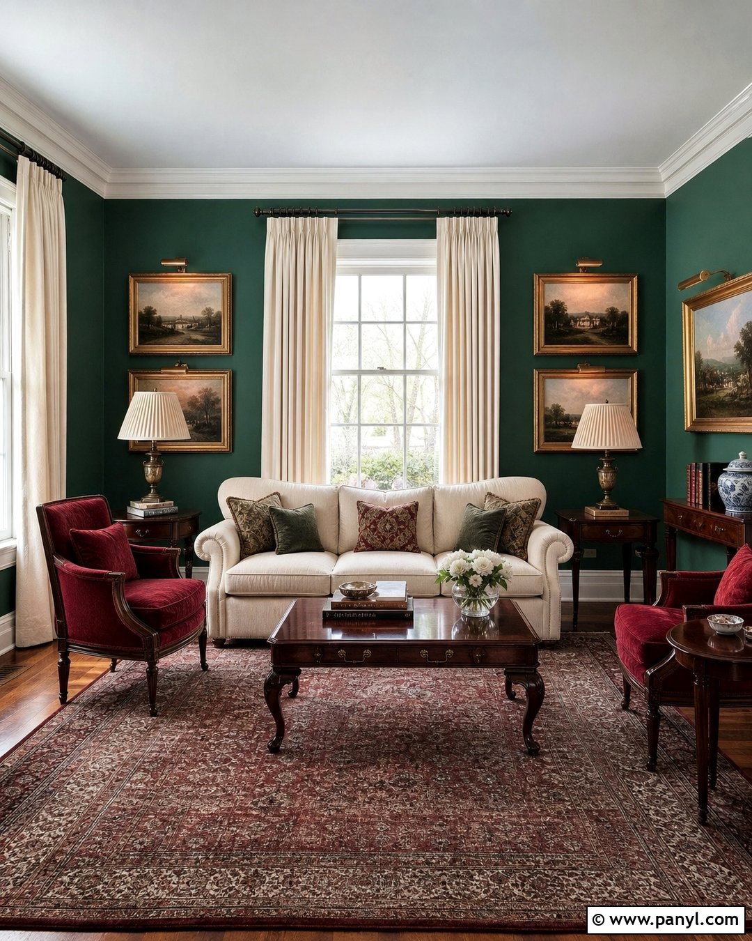 Phthalo Green Traditional Sitting Room - 20 Phthalo Green Walls