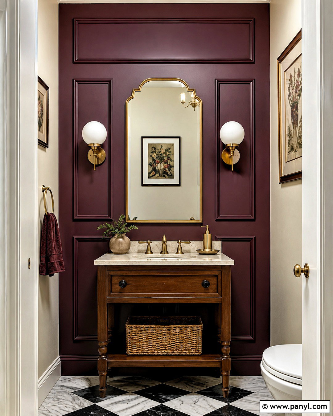 Picture Frame Molding Powder Room Accent Wall - 20 powder room accent wall ideas