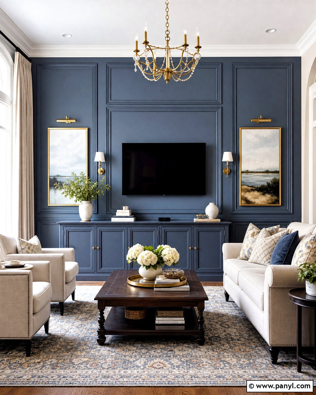 Picture Frame Molding TV Wall - 20 high ceiling tv wall ideas