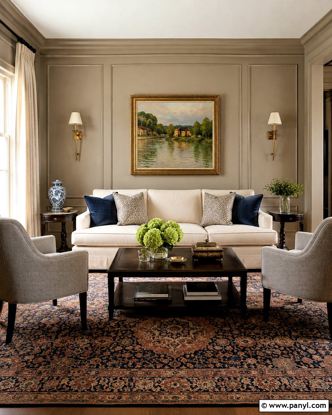 Picture Frame Molding Wall - 20 latest wall designs for living room ideas