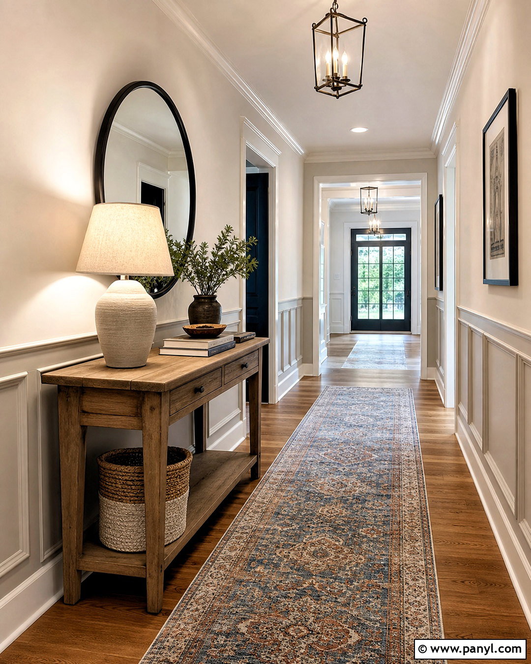 Picture Frame Wainscoting In A Hallway - 20 wall wainscoting ideas