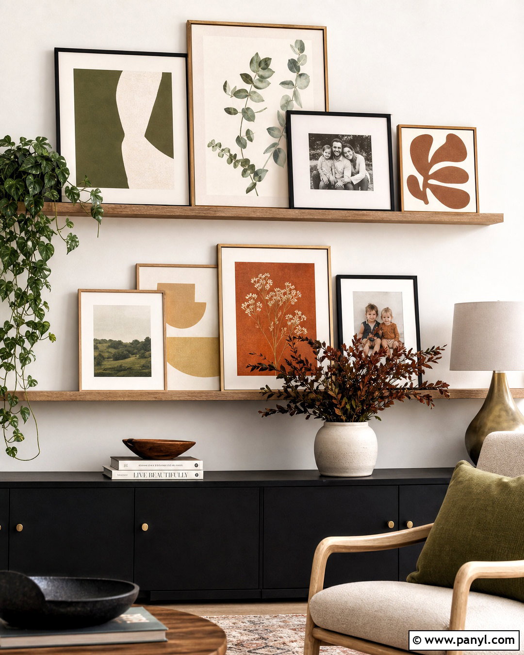 Picture Ledge Gallery Wall - 20 gallery wall ideas