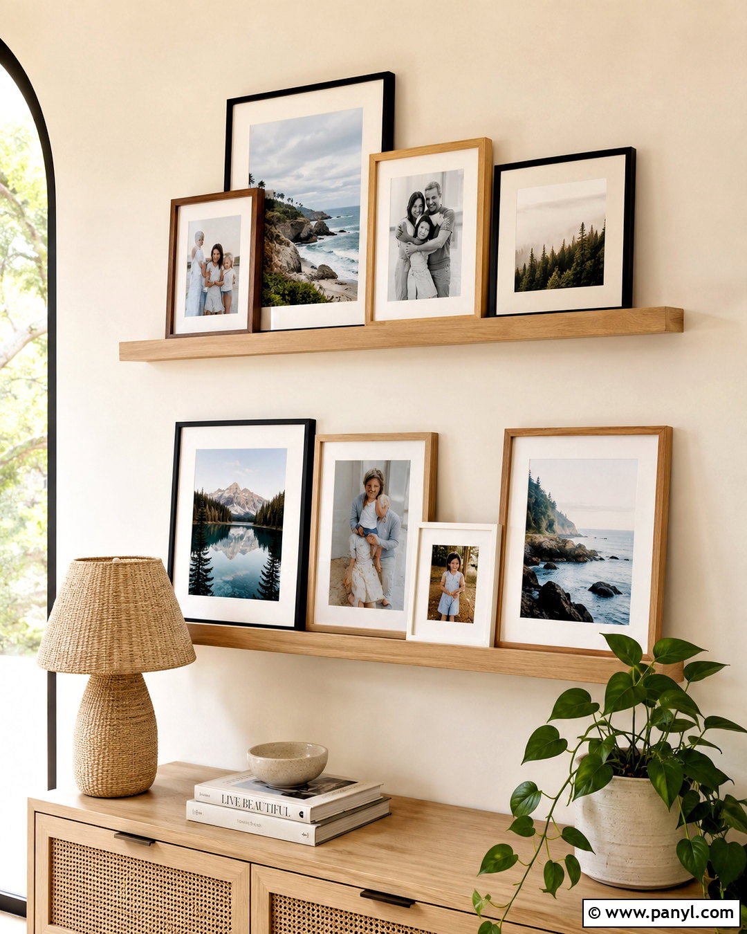 Picture Ledge Photo Collage Wall - 20 photo collage wall ideas