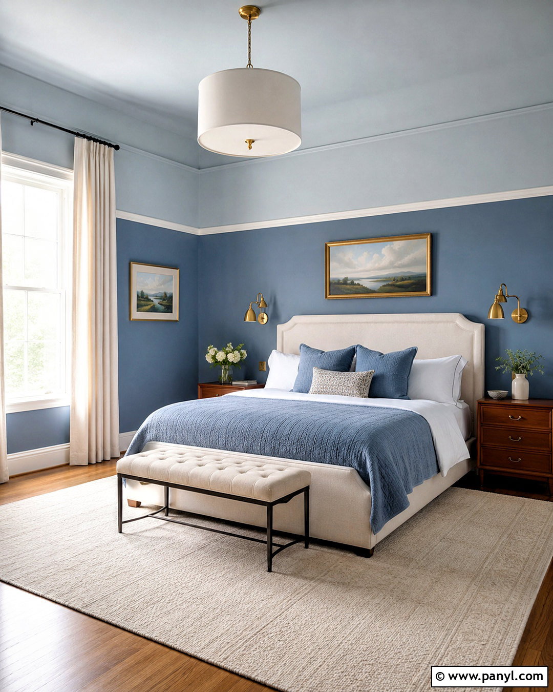 Picture Rail Split Painted Bedroom Walls - 35 Split Painted Walls