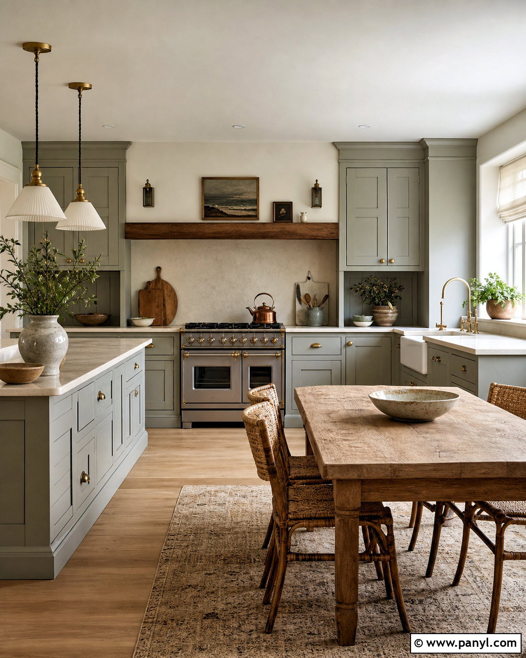 Pigeon And Shaded White Kitchen - 20 farrow and ball colour schemes