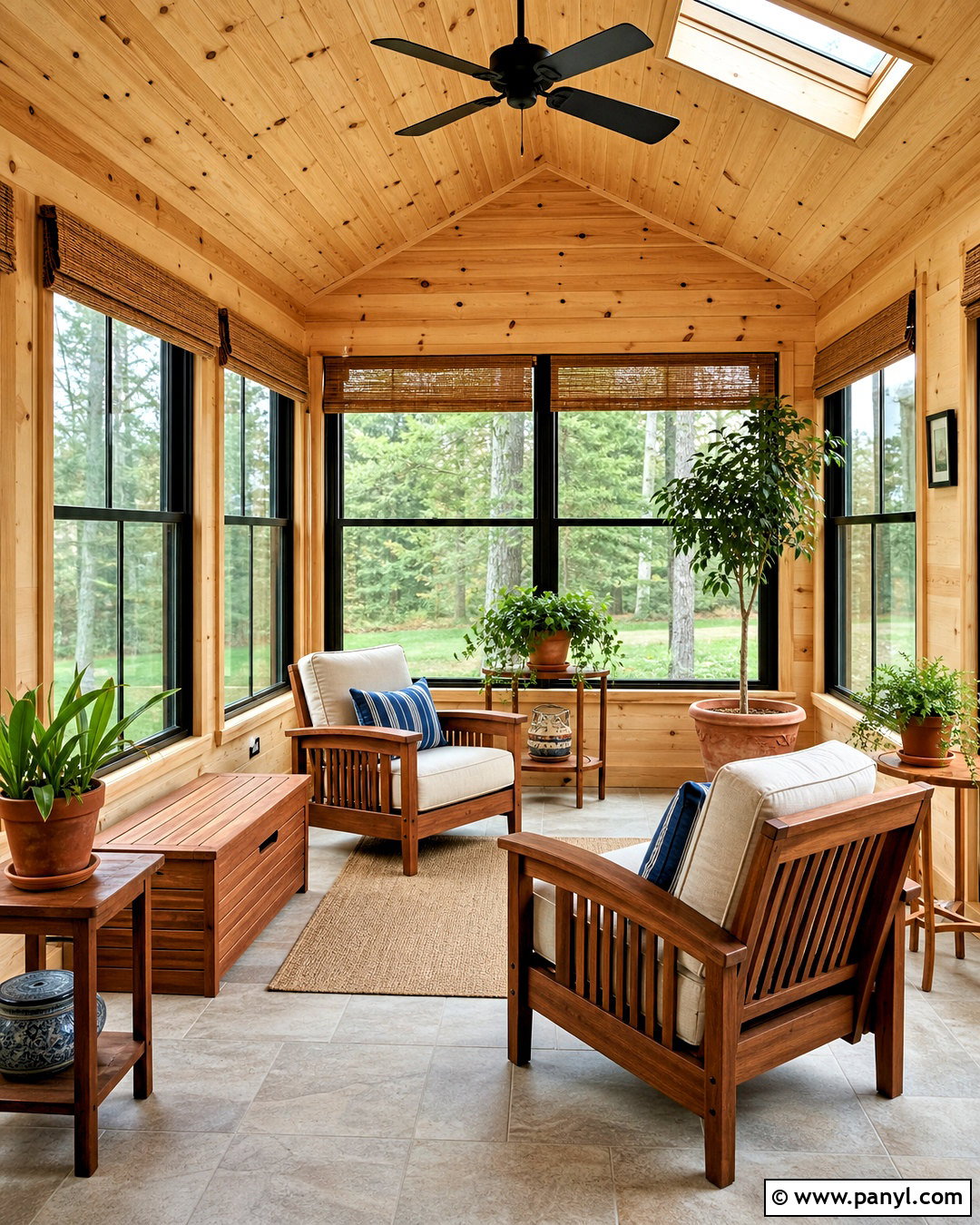 Pine And Cedar Sunroom - 20 wood tones that go together ideas