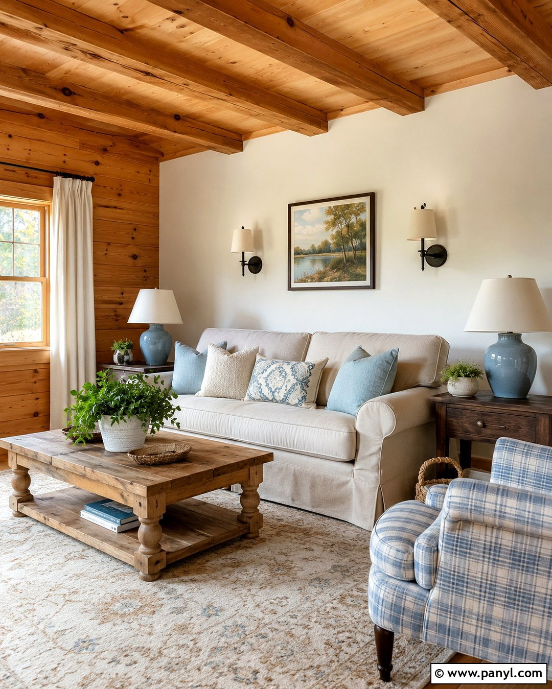 Pine And Cream Walls - 20 Wood And Wall Color Combination Ideas