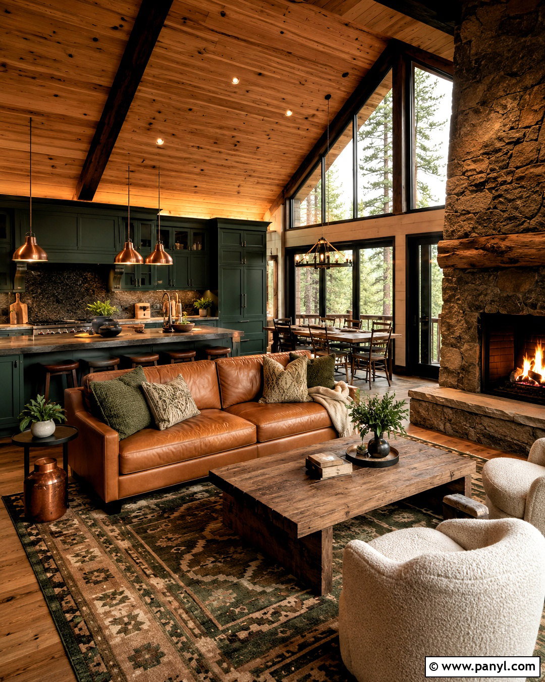 Pine Green And Copper Cabin Color Scheme - 20 cabin color schemes