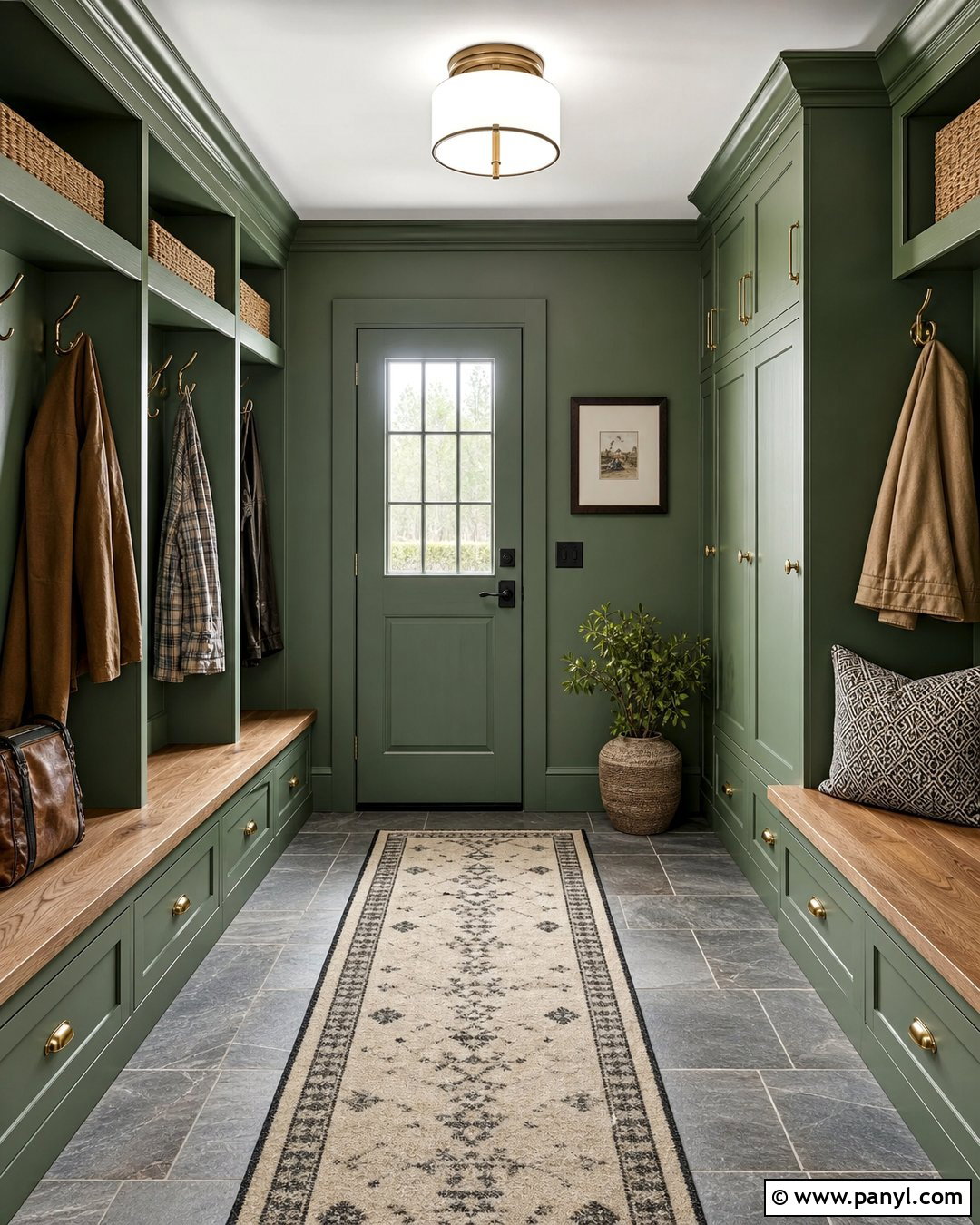 Pine Green Mudroom Walls - 30 green wall colors
