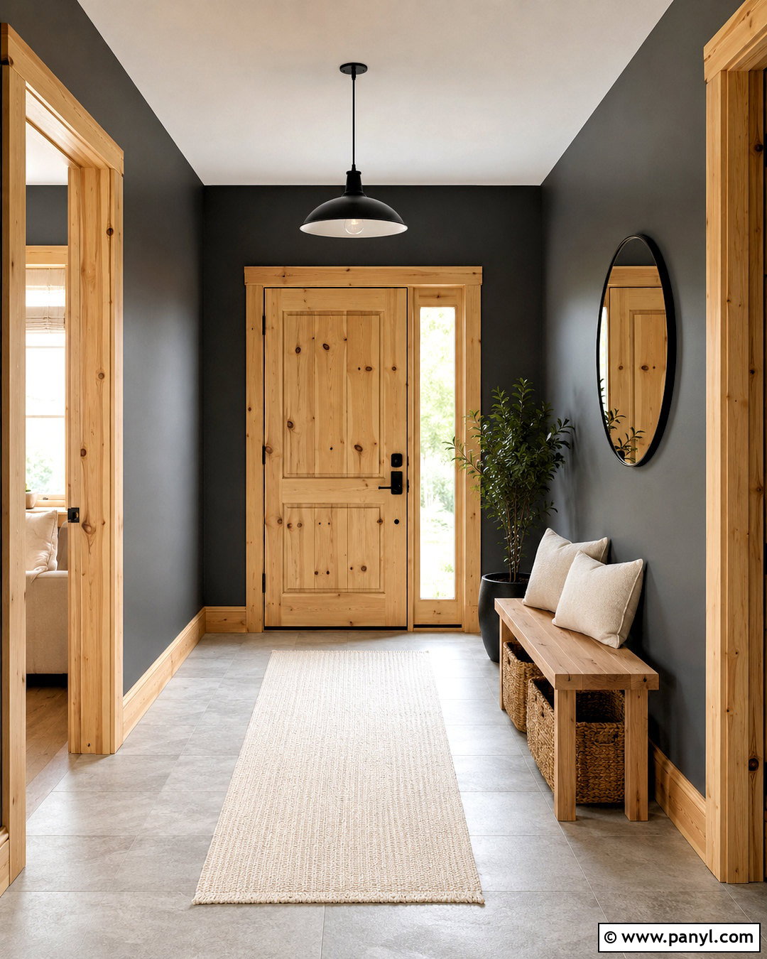 Pine Trim With Charcoal Gray Walls - 20 pine trim interior ideas
