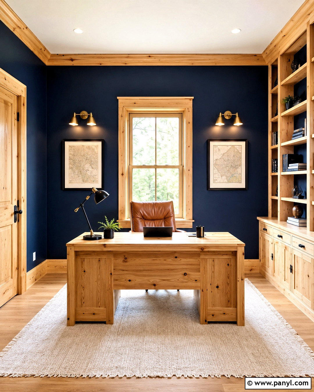 Pine Trim With Navy Blue Walls - 20 pine trim interior ideas