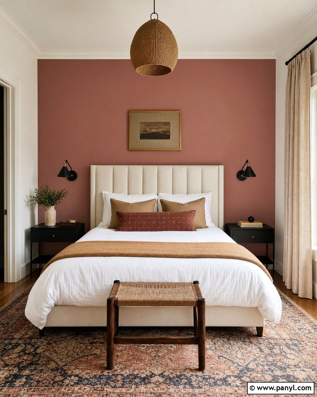 Pink Accent Wall Behind The Bed - 50 Pink Wall Ideas
