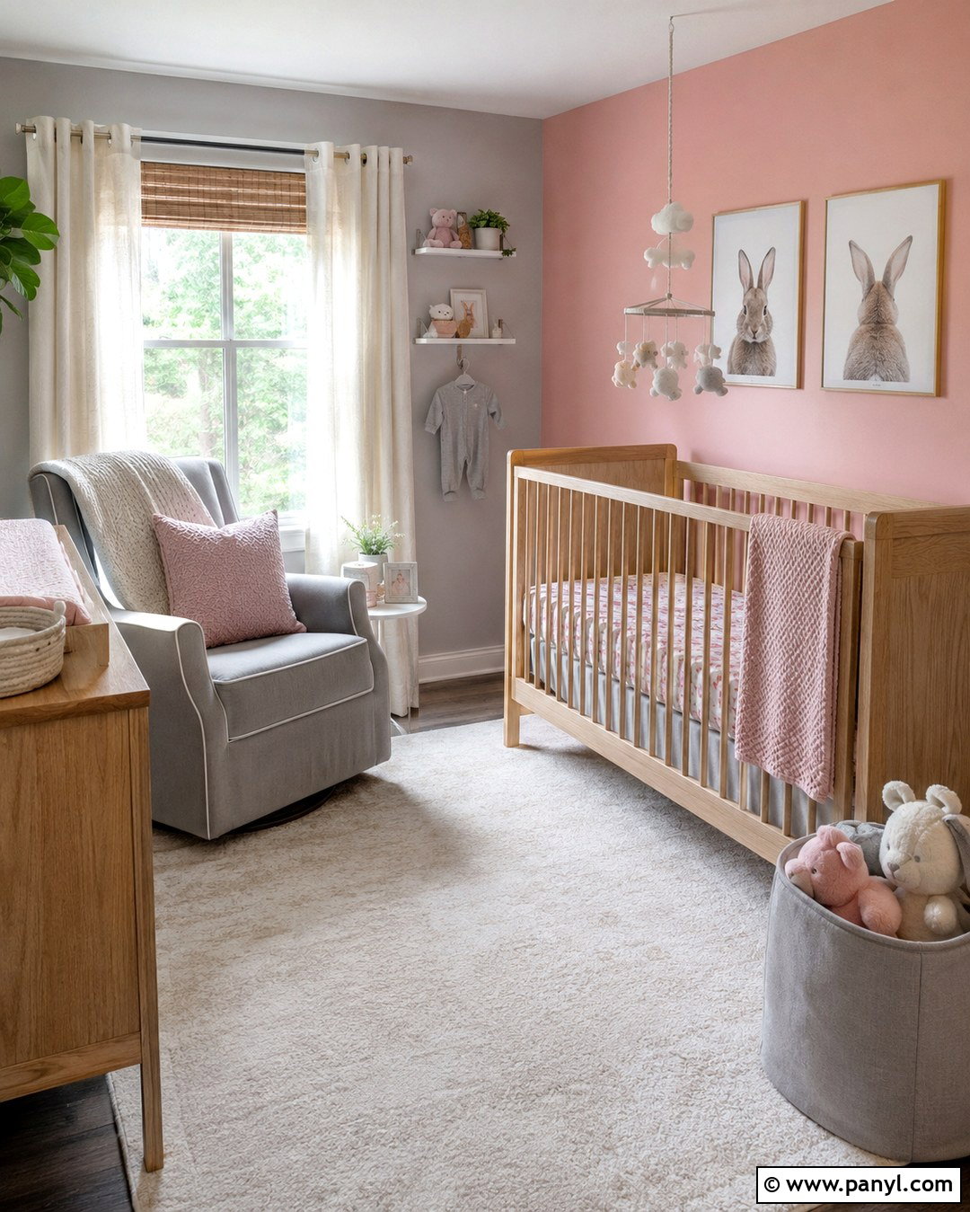 Pink Accent Wall With Grey Nursery - 20 Grey Room With Pink Accent Wall Ideas