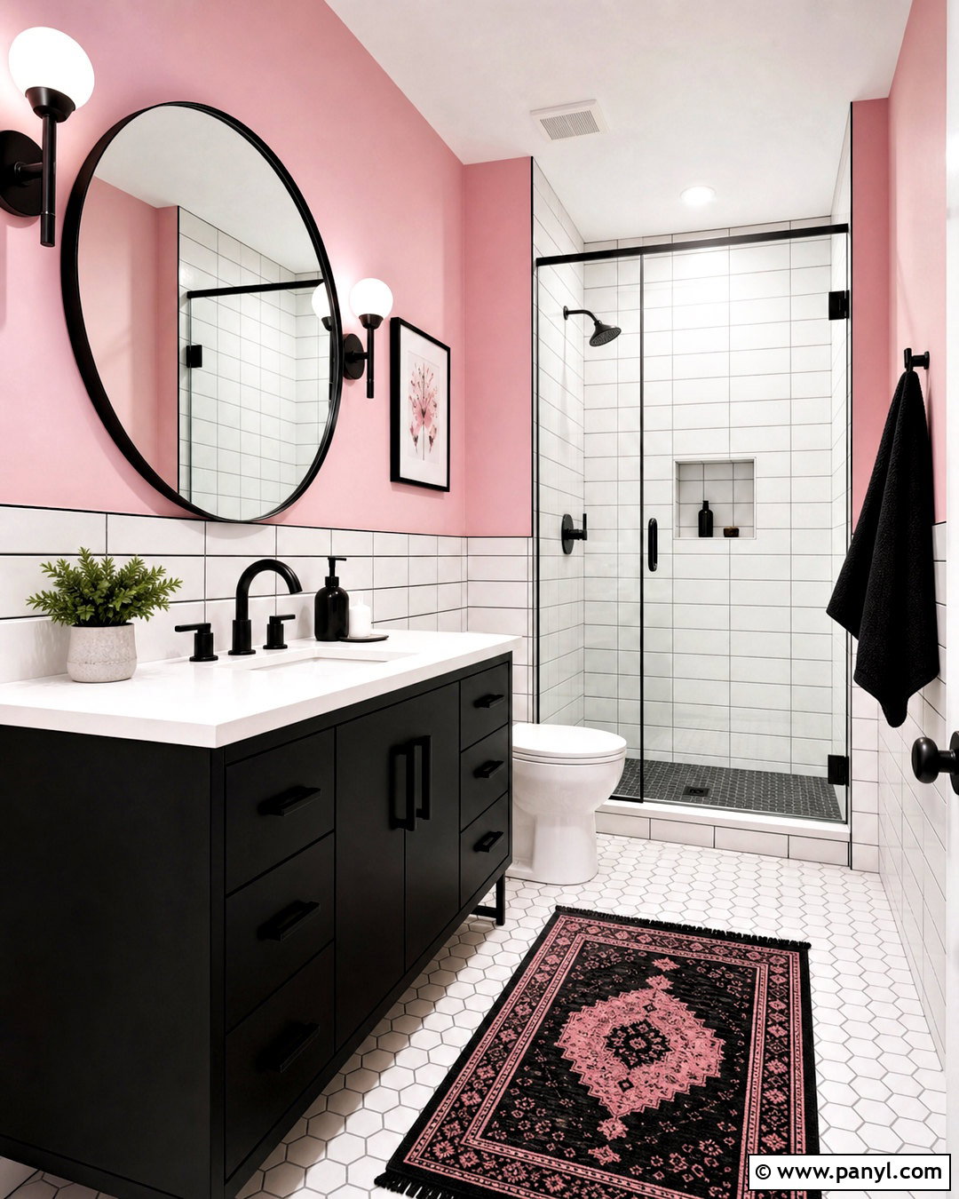 Pink And Black Bathroom - 20 pink bathroom inspo ideas