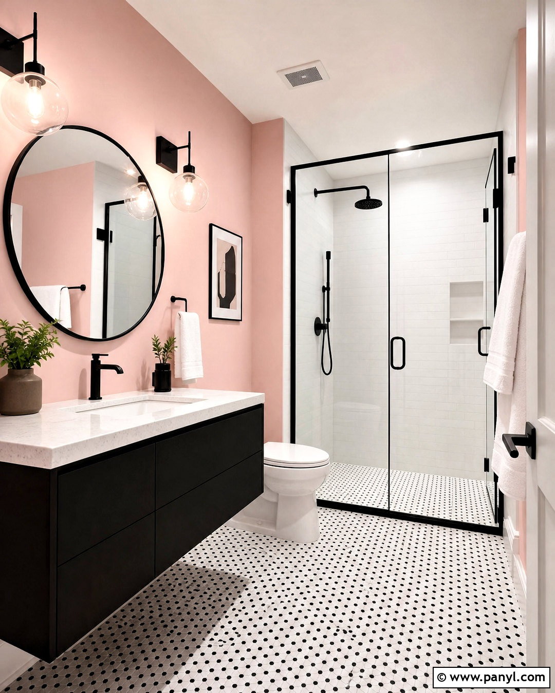 Pink And Black Bathroom - 20 pink bathroom paint ideas