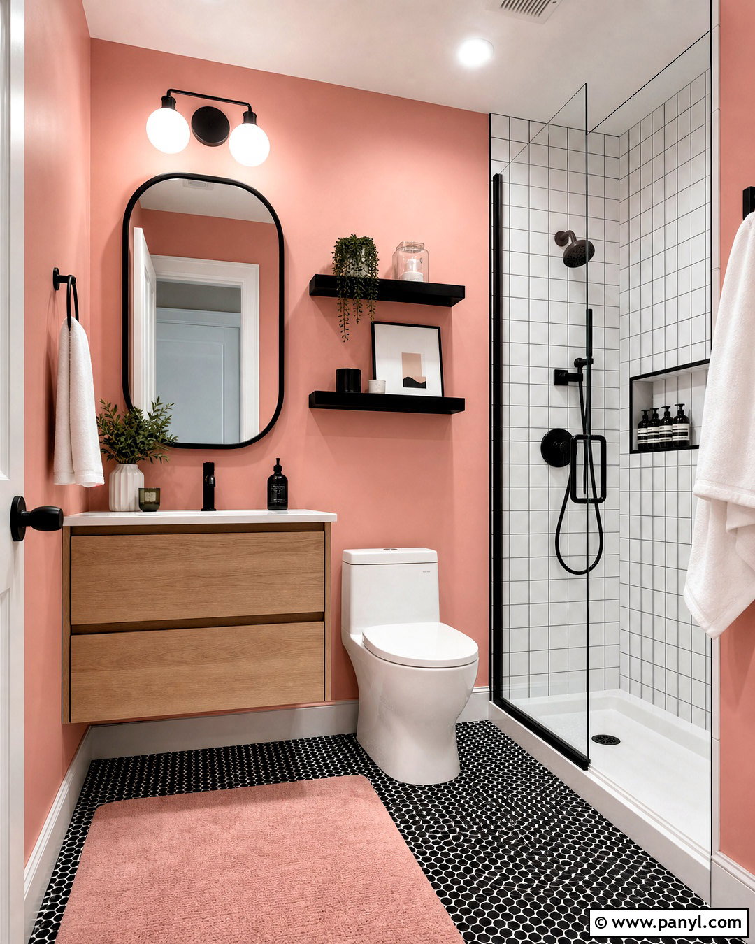 Pink And Black Bathroom - 20 small pink bathroom ideas