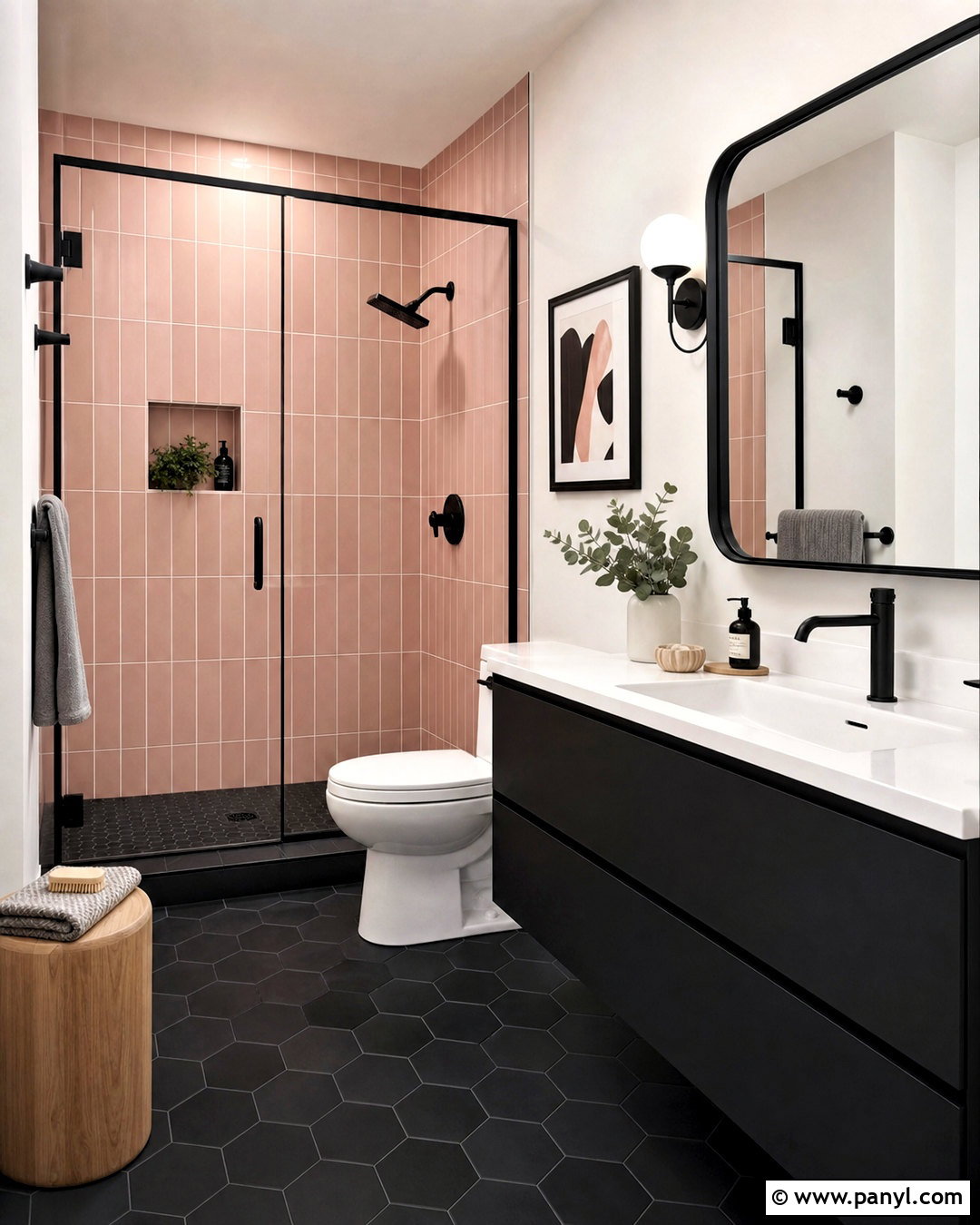 Pink And Black Bathroom - 20 modern pink bathroom ideas