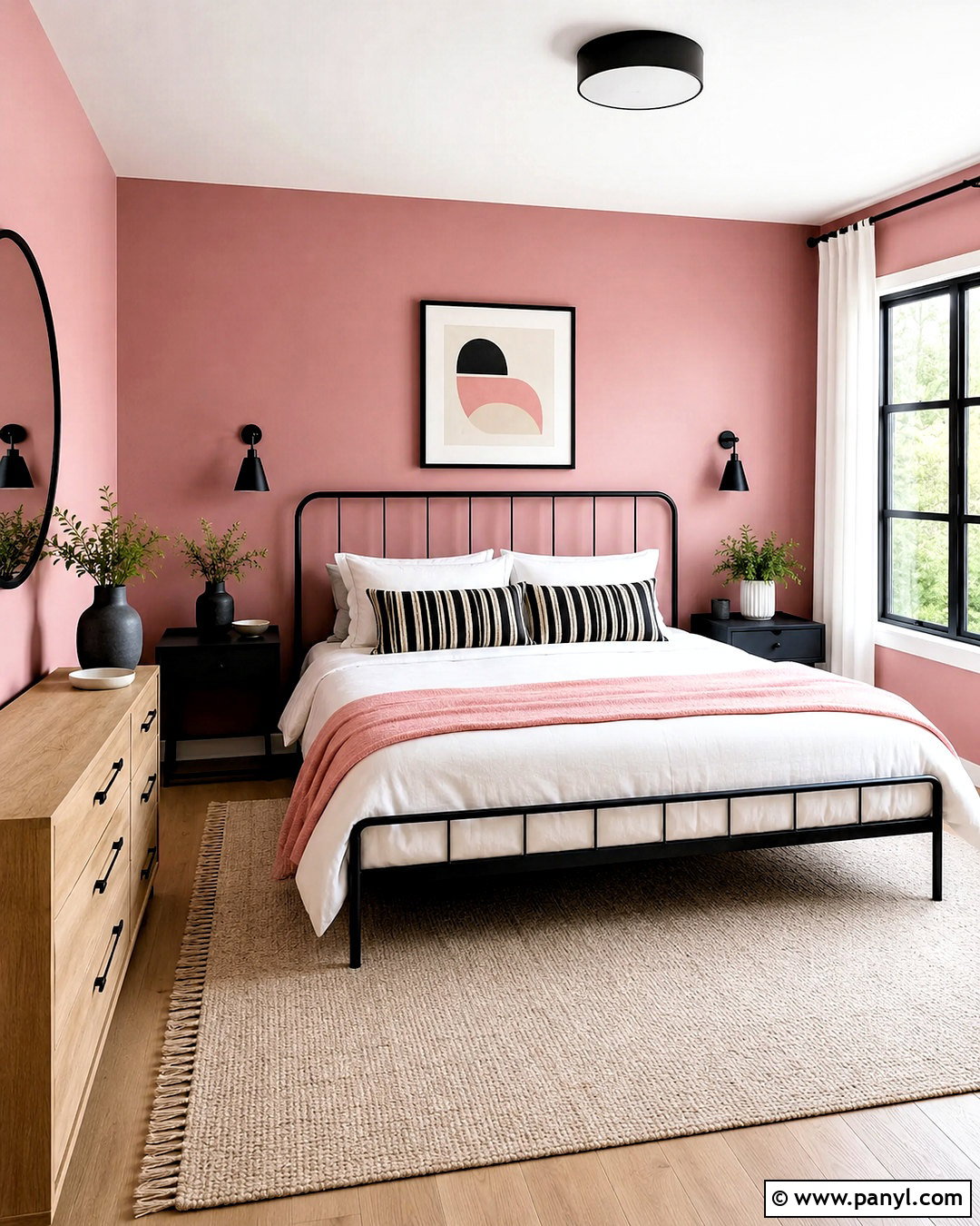 Pink And Black Bedroom - 20 pink paint bedroom ideas