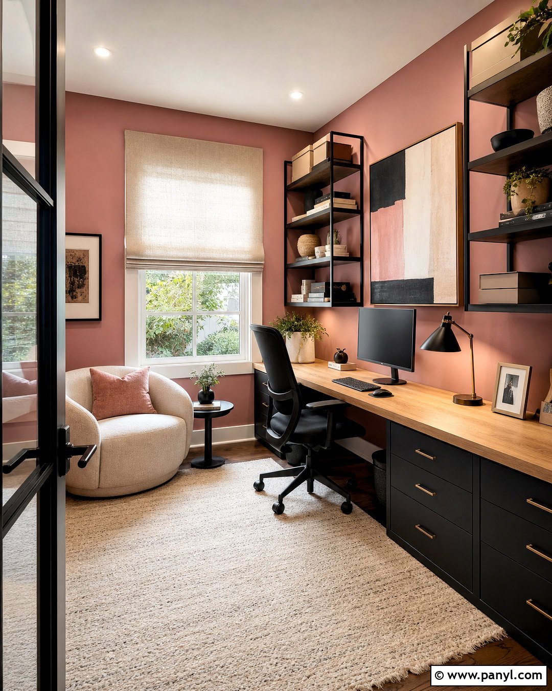 Pink And Black Home Office - 20 pink room colors