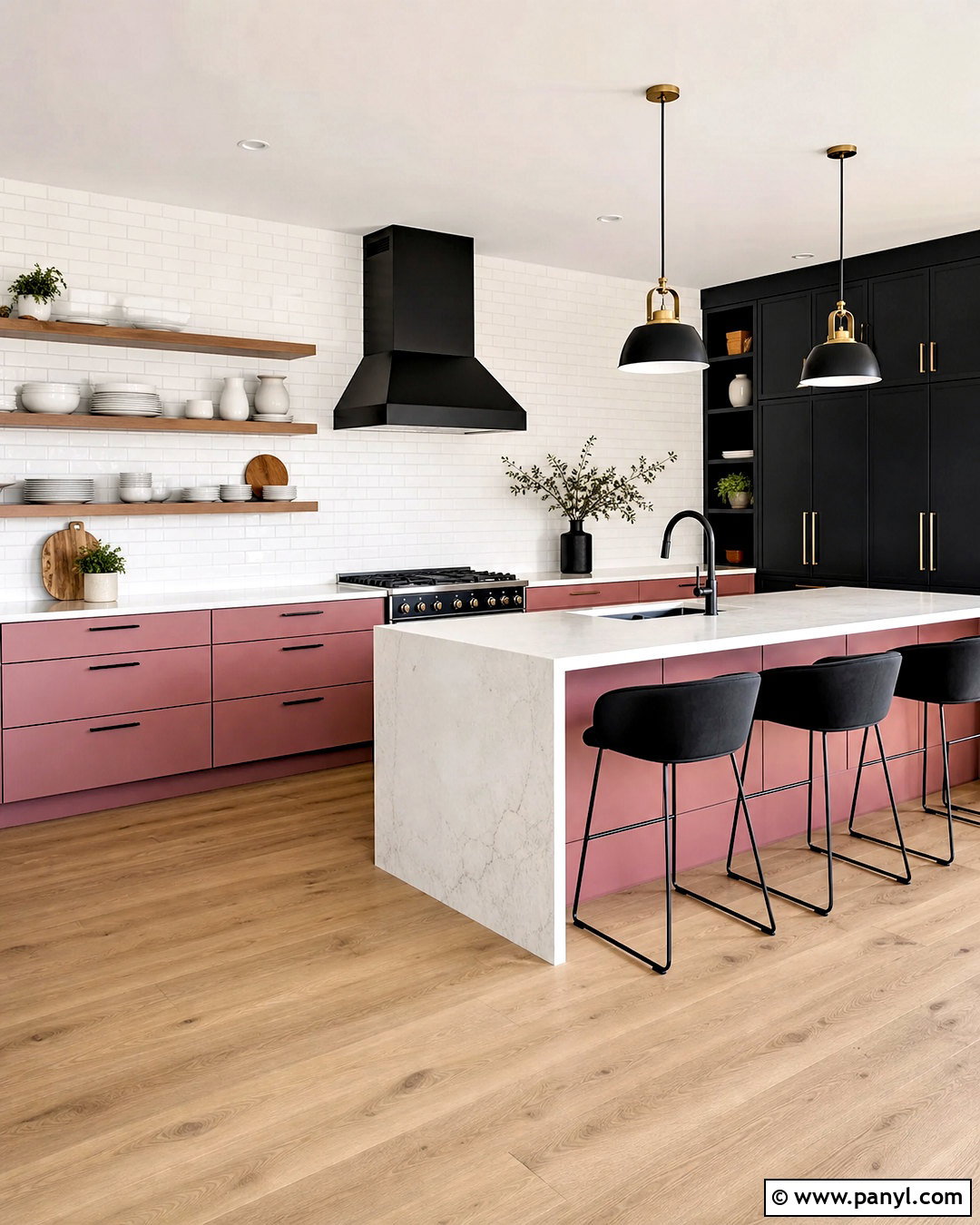 Pink And Black Kitchen - 20 pink kitchen decor ideas