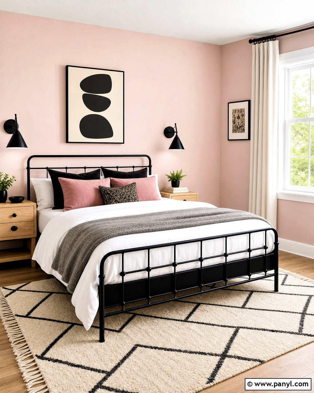 Pink And Black Modern Bedroom - 20 bedroom paint colors pink ideas