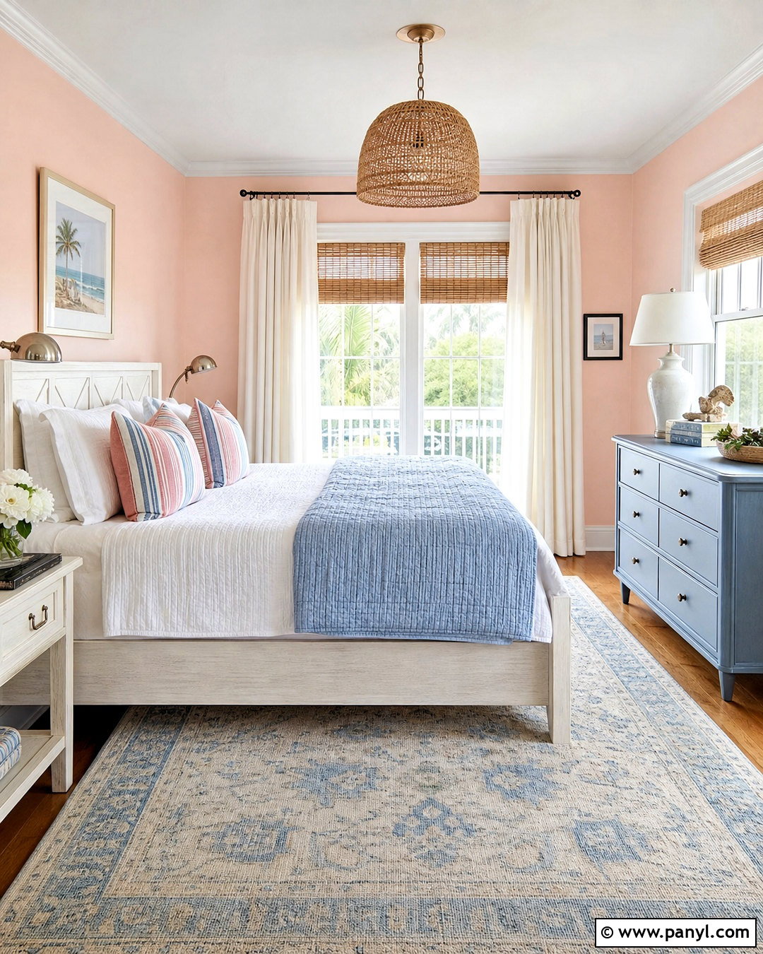 Pink And Blue Coastal Bedroom - 20 bedroom paint colors pink ideas