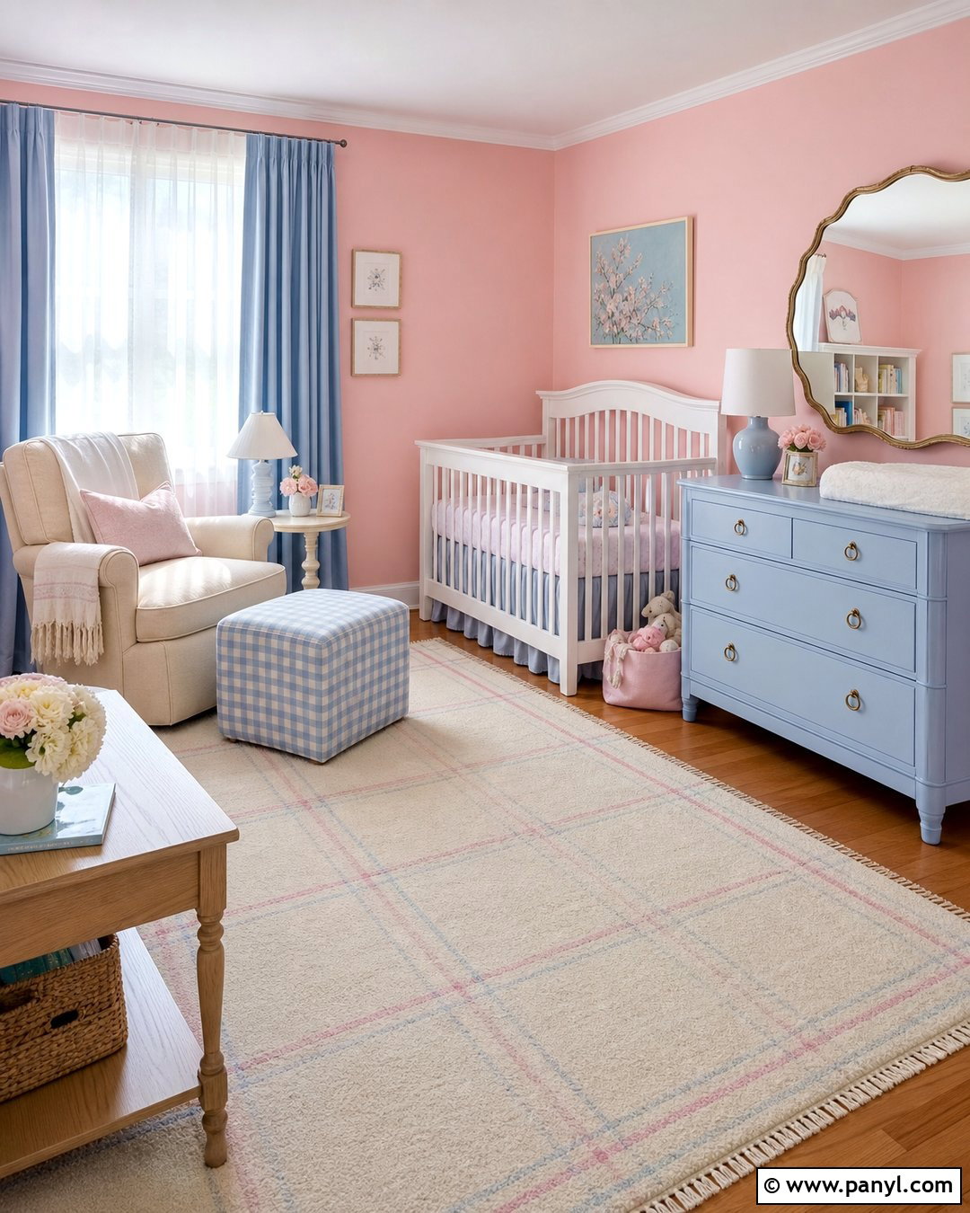 Pink And Blue Nursery - 25 Pink Walls Nursery Ideas