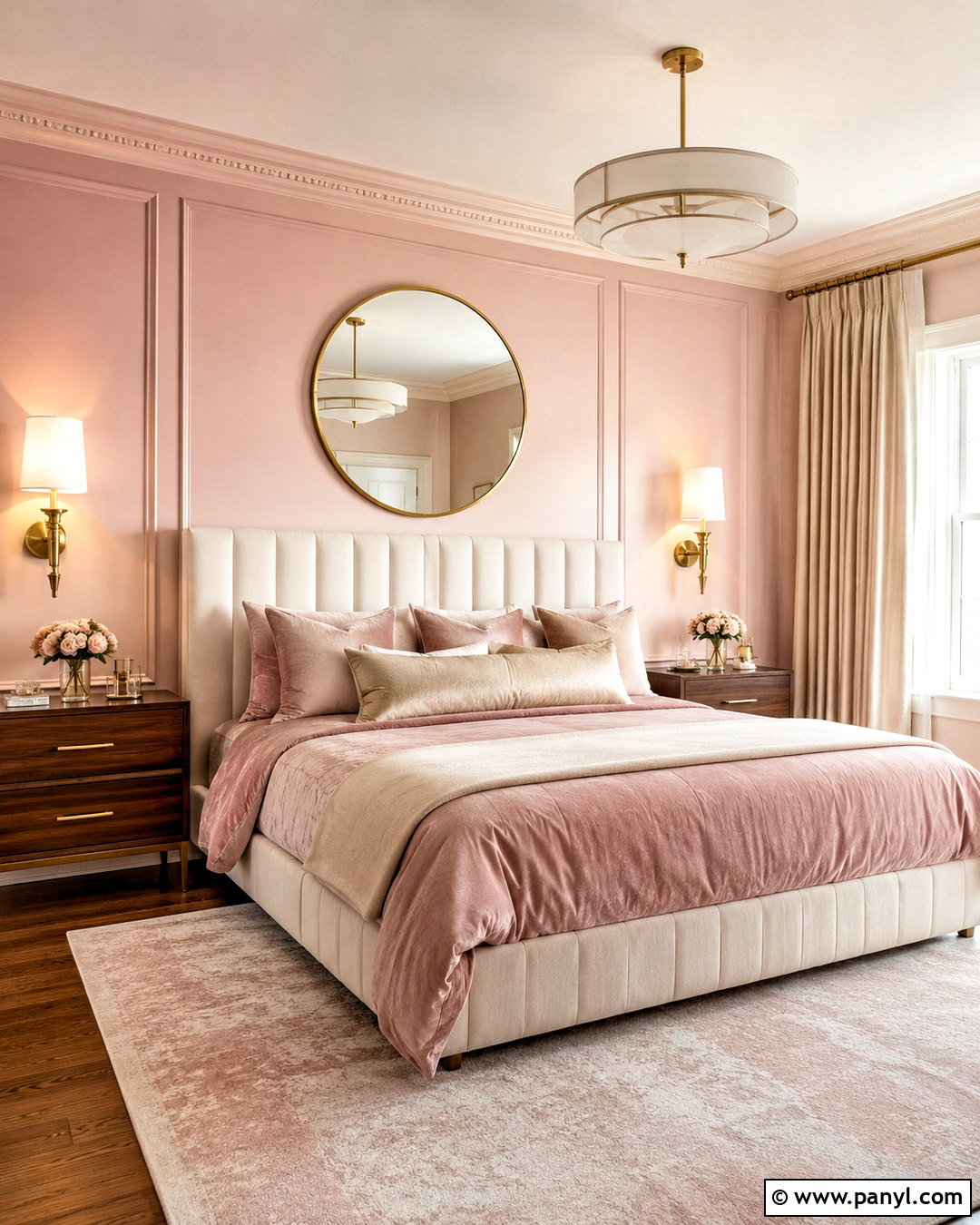 Pink And Brass Bedroom - 20 pink paint bedroom ideas