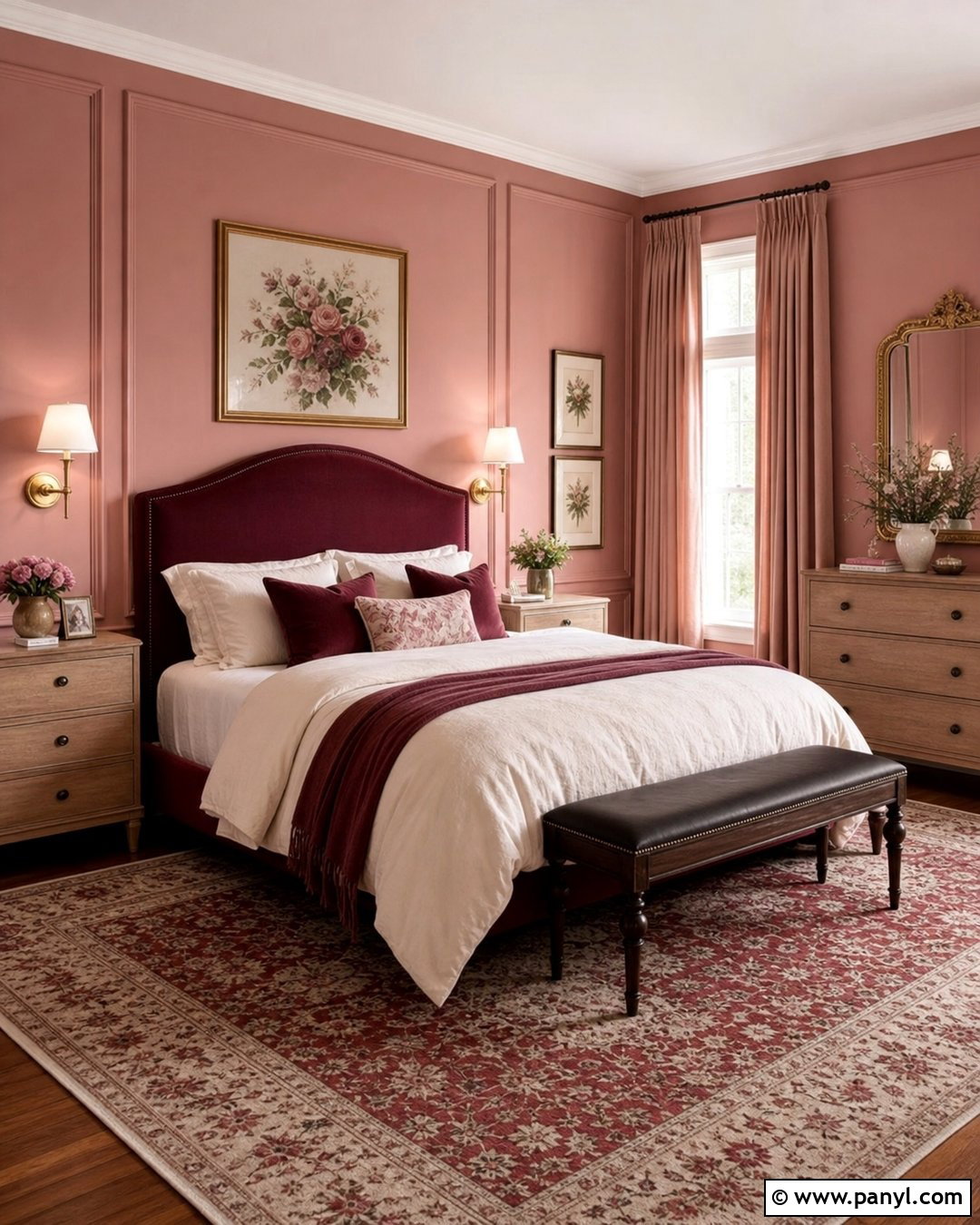 Pink And Burgundy Bedroom Walls - 35 Pink Painted Walls