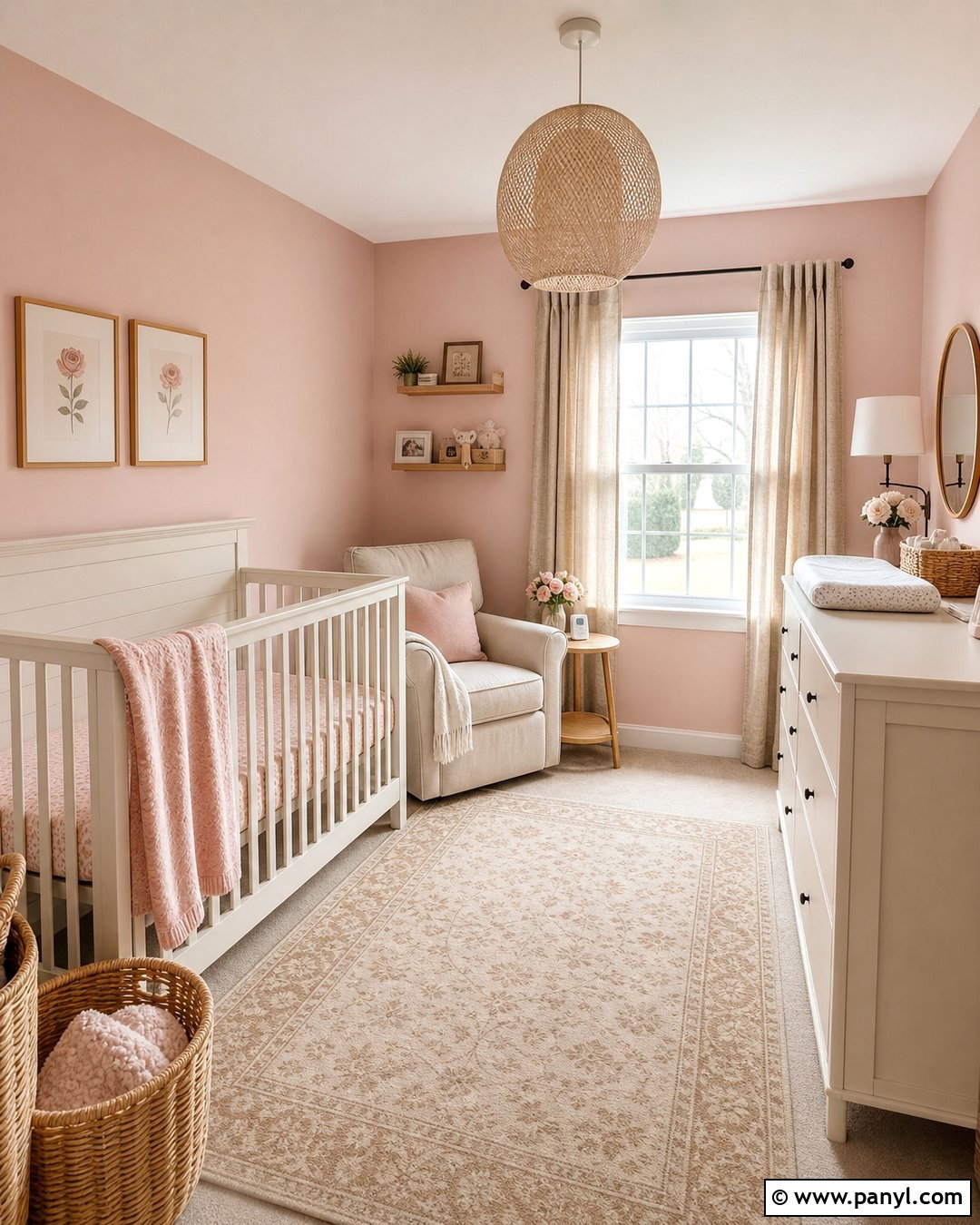Pink And Cream Neutral Nursery - 25 Pink Walls Nursery Ideas