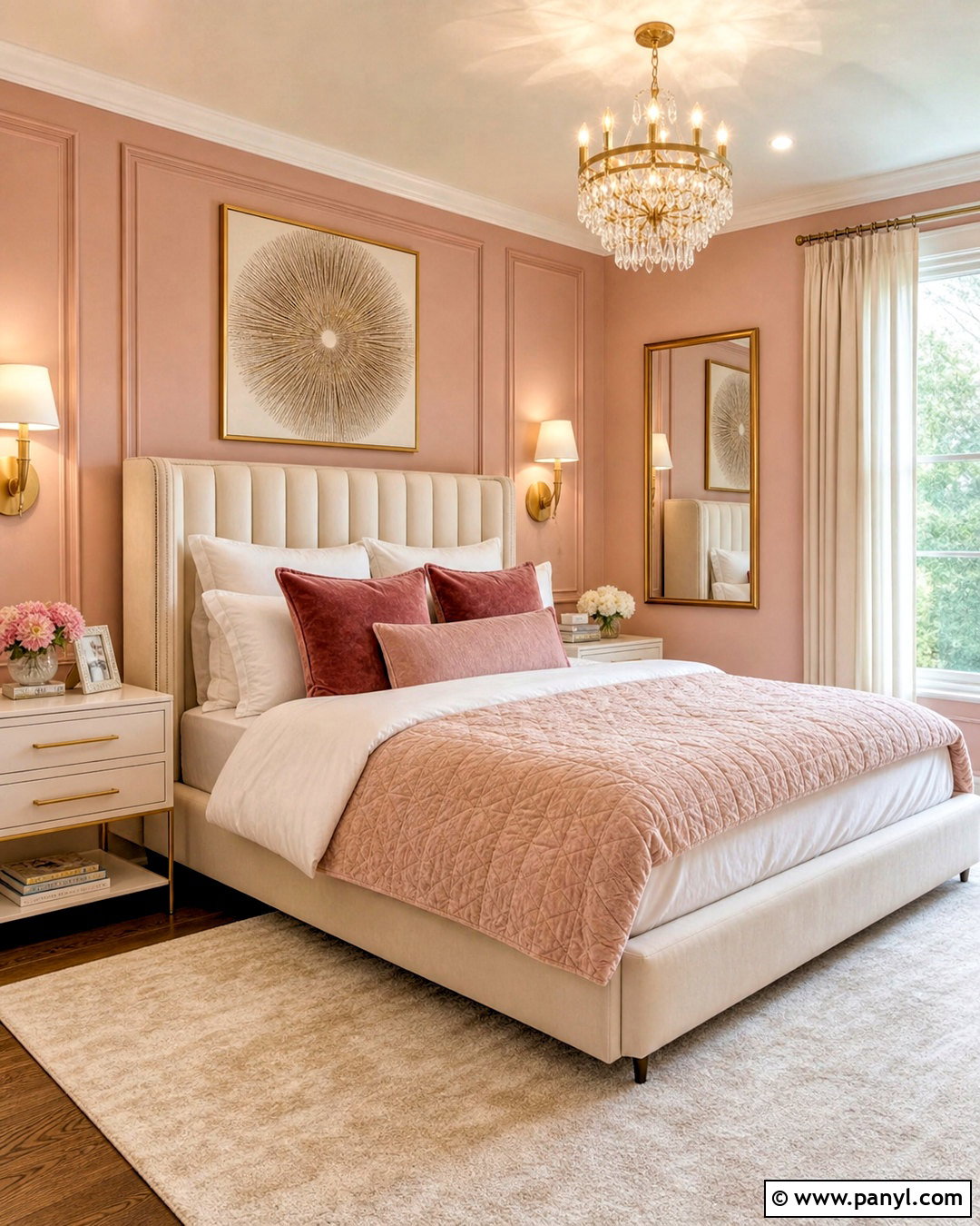 Pink And Gold Glam Bedroom - 20 bedroom paint colors pink ideas