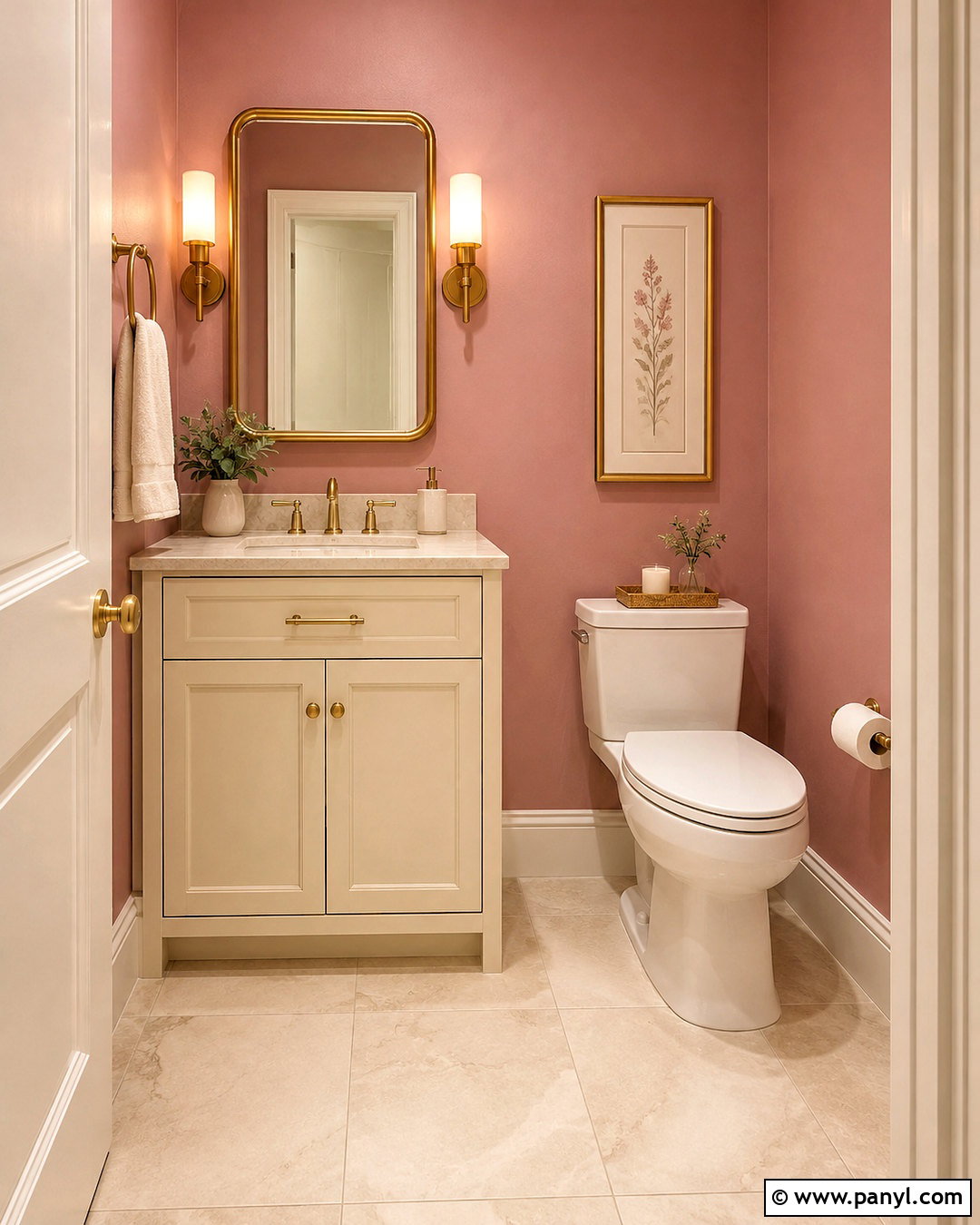 Pink And Gold Toilet Room - 20 pink toilet room ideas