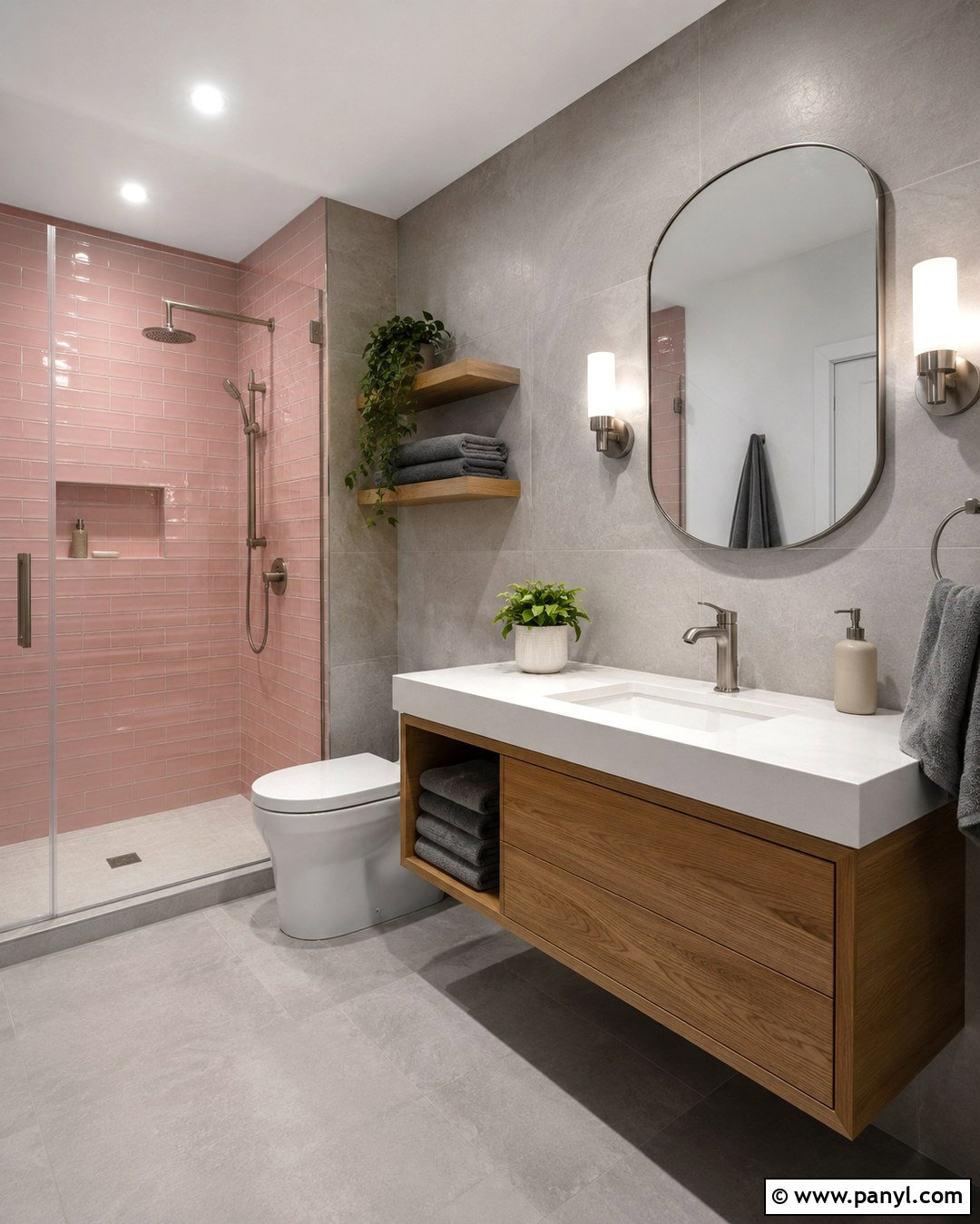 Pink And Gray Bathroom Tile Walls - 20 Pink And Gray Walls